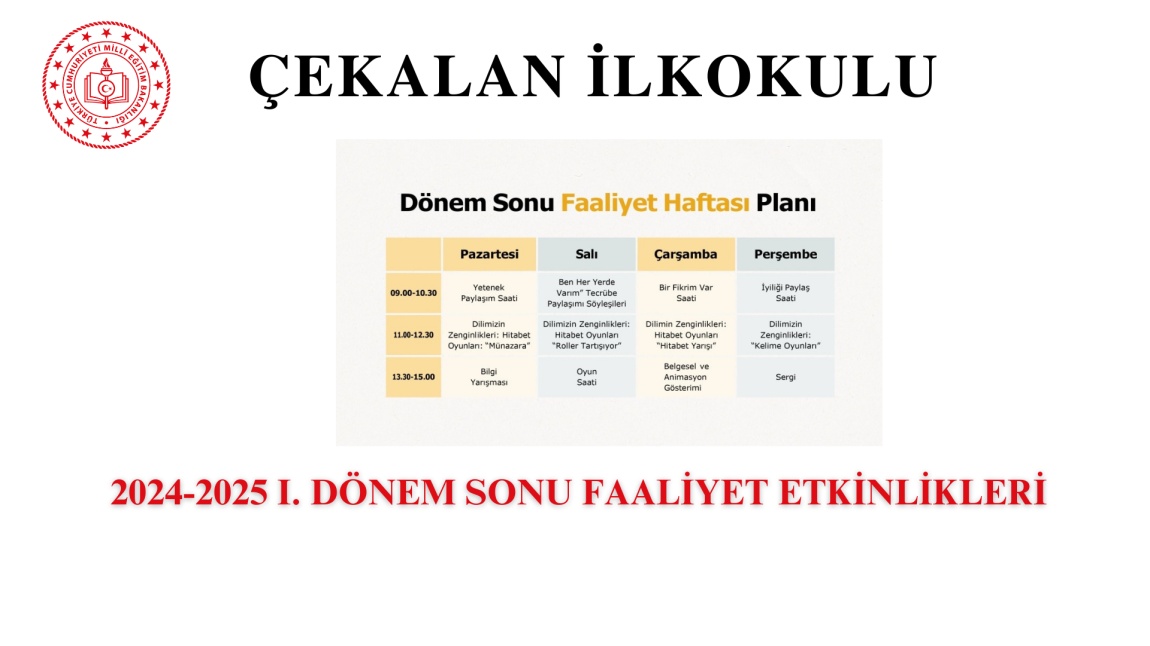 2024-2025 I. Dönem Sonu Faaliyet etkinlikleri